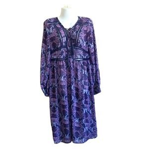 Xhiliration Purple Floral Print Dress Sz small